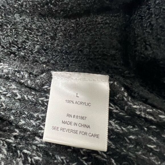 JJ Basics Women Size L Black Lagenlook Cardigan Sweater Long Sleeve Open Front - Picture 7 of 13